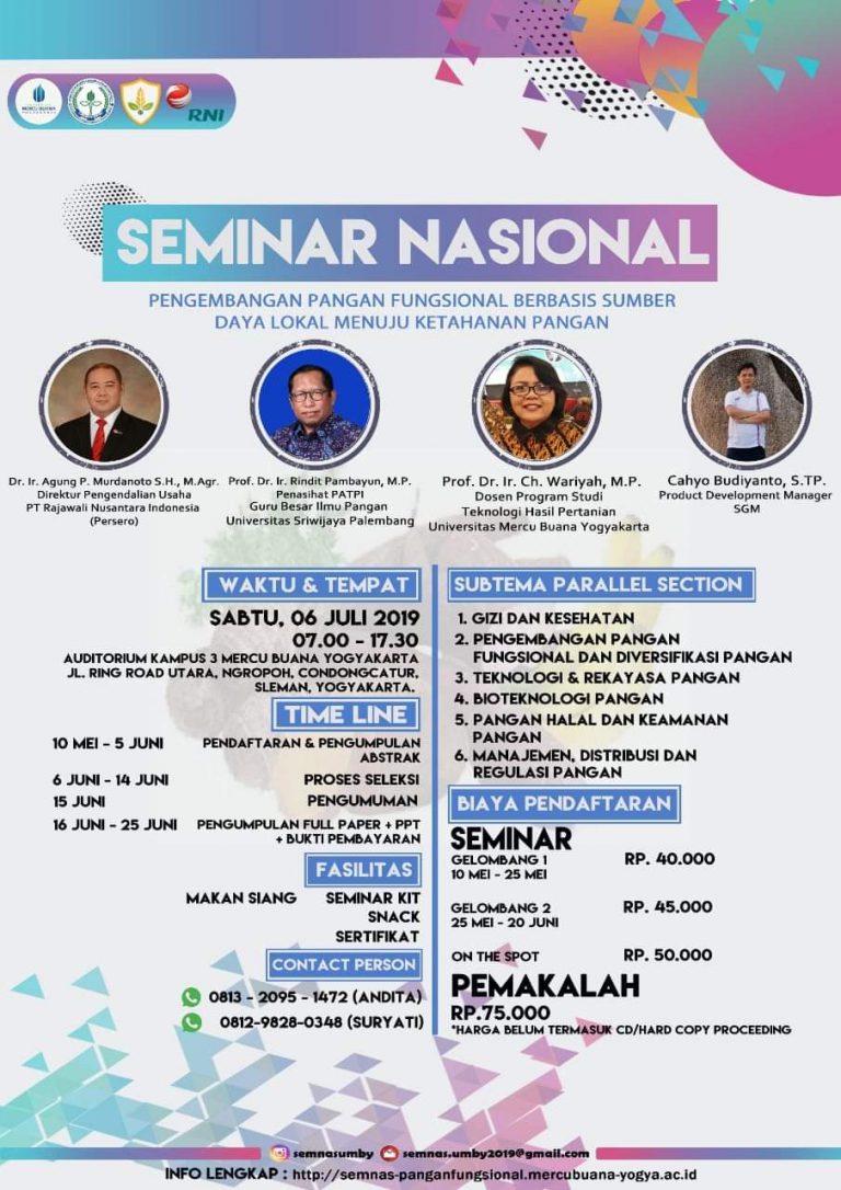 Seminar Nasional 2019 Pangan Fungsional – HIMATEPA UMBY