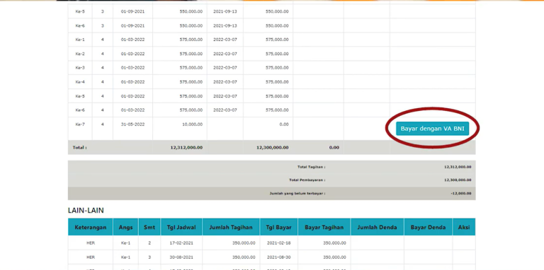 Cara Pembayaran SPP UMBY dan Keuangan lewat Virtual Account