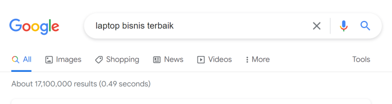 Data Hasil Pencarian Google SERP : Laptop Bisnis Terbaik